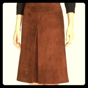 Nordstrom Collection Brown Lamb-suede Skirt